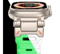 NewWays Compatible con Apple Watch pulsera de 49 mm, 45 mm, 44 mm, 42 mm, silicona Sports FKM, correa suave para iWatch Ultra 2/Ultra Series 9 8 7 6 5 4 3 2 1 SE para hombre y mujer, brillo nocturno