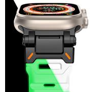 NewWays Compatible con Apple Watch pulsera de 49 mm, 45 mm, 44 mm, 42 mm, silicona Sports FKM, correa suave para iWatch Ultra 2/Ultra Series 9 8 7 6 5 4 3 2 1 SE para hombre y mujer, color blanco y