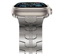 NewWays Compatible con Apple Watch Ultra 2/Ultra Acero Inoxidable Pulsera de 49 mm, Acero Inoxidable Metal Eslabones de Repuesto para iWatch Ultra 2/Ultra 49 mm, Titanio
