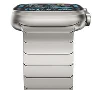 NewWays Correa de acero inoxidable compatible con Apple Watch 49 mm, 46 mm, 45 mm, 44 mm, correa de repuesto de metal para iWatch Ultra 3 2 1 Serie 11 10 9 8 7 6 SE 5 4, titanio