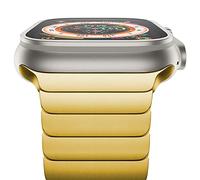 NewWays Correa de metal compatible con Apple Watch Band Series 9, Series 8, Series 7, 41mm, 40mm, 38mm, iWatch SE Series 8, 7, 6, 5, 4, 3, 2, 1, de acero inoxidable, color dorado