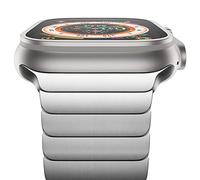 NewWays Correa de metal compatible con Apple Watch Ultra 2 y Series 10, 9, 8, 7, 6, 5, 4, 3, 2, 1, correa de eslabones de acero inoxidable, color plateado, 44mm/45mm/46mm/49mm/42mm(Series1 2 3), Acero