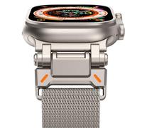 NewWays Correa de metal compatible con correas de Apple Watch de 49 mm, 46 mm, 45 mm, 44 mm, 42 mm (Series 3 2 1), correa de repuesto magnética milanesa para iWatch Ultra 2/Ultra Series 10 9 8 7 6 5 4