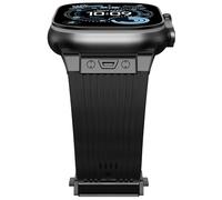 NewWays Correa de silicona compatible con Apple Watch 49 mm 46 mm 45 mm 44 mm 42 mm (Serie 3 2 1), correa de repuesto deportiva para iWatch Ultra 3 2 1 Series 11 10 9 8 7 6 5 4 3 2 1 SE, negro