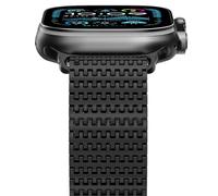 NewWays Correa milanesa compatible con Apple Watch Ultra 3 2 1 49 mm, acero inoxidable magnético de metal de repuesto para iWatch 49 mm, negro