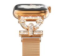 NewWays Milanaise Pulsera compatible con Apple Watch 38 mm, 40 mm, 41 mm, 42 mm (serie 10) para mujer, acero inoxidable brillante, pulsera magnética de repuesto para iWatch SE Series 10/9/8/7/6/5/4/3