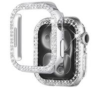 Newways Paquete de 2 Protectores de Pantalla Brillantes para Mujer con Diamantes compatibles con Apple Watch Series 3/2/1 de 1.654 Pulgadas, Funda Protectora de plástico para iWatch, Funda Protectora