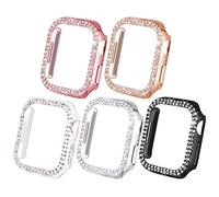 NewWays Paquete de 5 Fundas Brillantes para Mujer de 1.575 Pulgadas compatibles con Apple Watch Series 6/5/4/SE (2022/2020) sin película Protectora, Fundas Protectoras de Diamantes para iWatch de