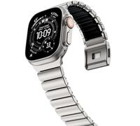 NewWays Pulsera de titanio compatible con Apple Watch 49 mm, 46 mm, 45 mm, 44 mm, correa de repuesto de silicona de titanio para iWatch Ultra 3 2 1 Series 11/10/9/8/7/6/5/4/SE, 49mm/46mm/45mm/44mm