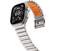 NewWays Pulsera de titanio compatible con Apple Watch 49 mm, 46 mm, 45 mm, 44 mm, correa de repuesto de silicona de titanio para iWatch Ultra 3 2 1 Series 11/10/9/8/7/6/5/4/SE, 49mm/46mm/45mm/44mm