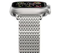 NewWays Pulsera milanesa compatible con Apple Watch Ultra 2/Ultra 49 mm, acero inoxidable magnético de metal de repuesto para iWatch 49 mm, titanio