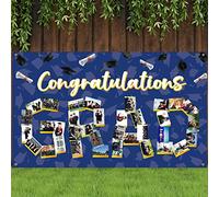 Newwiee Pancarta de fotos de graduación de 180 x 111 cm, telón de fondo personalizado de felicitaciones de graduación de clase de 2023, fondo de imagen de graduación para escuela, fiesta de graduación