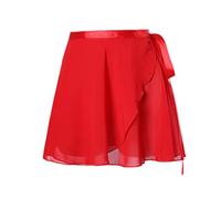 Newwyt Falda de Baile de Gasa para Mujer Falda de Ballet clásica Falda de Baile de tutú para niñas Falda de Baile Skate Over Bufanda Falda Ropa de Baile Fibra de poliéster roja