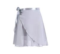 Newwyt Falda de Baile de Gasa para Mujer Falda de Ballet clásica Falda de Baile de tutú para niñas Falda de Baile Skate Over Bufanda Falda Ropa de Baile Gris Fibra de poliéster