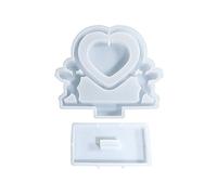 Newwyt Moule de Cuadro en Resina en Forma de corazón Cupidons moules de Cadre Photo pour créer de superbes cadres Photo Crafted pour la decoración de Mesa en Silicona