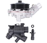 NewYall Kit de bomba de agua y termostato para motor con pernos y juntas conector 5.0L para Jaguar FType XJR XF XFR XK XKR XFR-S XKR-S XJ Land Rover Discovery LR4 Range Rover Range Rover Sport