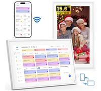 NEWYES 15,6" Calendario Digital Pared, Planificador Semanal Mensual 2025-2026, Marco de Fotos Pantalla Táctil Inteligente, para Gestionar TDAH Niños, Comidas, Agendas y Tareas de Aprendizaje