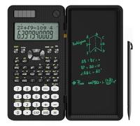 NEWYES Calculadora Científica Plegable con Pizarra y Bolígrafo (82MS-240) | 240 Funciones, Solar y Batería, Pantalla 2 Líneas, Material Escolar Pequeña con Tableta Escritura para Estudiantes Oficina