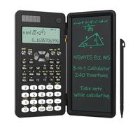 NEWYES 82MS Calculadora científica Plegable, Pantalla de 2 líneas, 240 Funciones con Pizarra y bolígrafo, calculadora científica para Estudiantes y Educación Secundaria