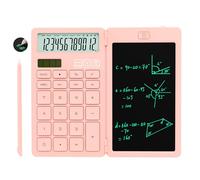 NEWYES Calculadora Rosa, 2 En 1 Calculadora Portátil con Teclas Grandes Y Bloc De Notas De 6,5 Pulgadas, Calculadora Pequeña Ideal para Viajes, Oficina, Escuela