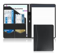 NEWYES Carpeta Portadocumentos A4, Impermeable y de Piel Sintética, Ideal para Viajes de Negocios, Profesores, como Regalo para Hombres o para el Día a Día de la Oficina, Negro