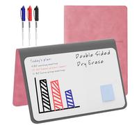 NEWYES Pizarra Blanca Pequeña A5 + 3 Rotuladores de Colores Borrable, Whiteboard de Doble Cara (149x233 mm) Ideal para Oficina, Escuela y Hogar-Rosa