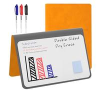 NEWYES Mini pizarra blanca A5, pizarra blanca fácil de limpiar, pizarra blanca portátil con 3 lápices de colores, adecuada para registrar notas de reuniones, listas de la compra, presupuesto y listas