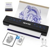 NEWYES Termocopiadora Tattoo, Impresora Térmica Portátil con 10 Hojas de Papel Transfer, Máquina de Tatuaje para Artistas y Principiantes, Impresión Mate Clara, Compatible con Móvil, Tablet y PC