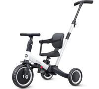 newyoo TR007 Triciclo Evolutivo 5 en 1 para Bebé 1-3 Años con Barra de Seguridad y Empuje, Regalo Infantil con Pedales y Modo Bicicleta, Blanco