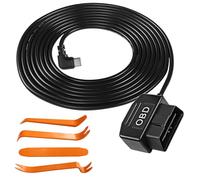 NewZC 12V-30V a 5V Cable De Alimentación Obd2 para Cámara Gps Radar - Kit De Cableado Usb Tipo C Dashcam Hardwire Kit Type C con Interruptor de BotóN ACC Modo/24 Horas de Vigilancia