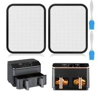 NewZC 2 Piezas Protector Salpicaduras Freidora de Aire Compatible con Cosori Dual Blaze TwinFry 10 L- 22 x 17 cm Rejilla Antisalpicaduras Para Cosori CAF-R901-AEU 8,5 Litros Freidora de Aire Caliente