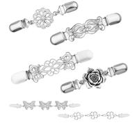 NewZC 6 Piezas Cardigan Clips Vintage Pinza para Vestido Broche Cierre Clip Metalico Pinzas de Chaqueta - Alfiler Chal Cinch Waist Clips Mujer para Rebeca Ropa Blusas Suéter Vestir Mantos