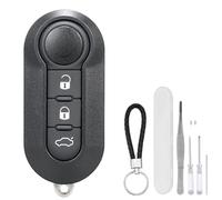 NewZC Carcasa de Llave de Coche Plástico 3 Botones Mando a Distancia Funda Llaves Compatible con Fiat 500 Brava Bravo EVO Grande Doblo Ducato Panda Punto - Carcasa Llave Plegable de Repuesto