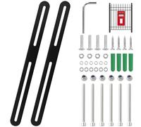 NewZC Juego de Fijación para Buzón de Valla 2 Piezas Negro Soporte de Montaje para Buzón 24 X 280mm Acero Inoxidable Buzones Conectores Planos Ajustables para Reparación y Fijación de Muebles