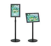Newzealkids NewZeal Soporte para cartel ajustable tamaño A4, soporte para cartel de pie resistente, soporte para anuncios, soporte para carteles para bodas/espectáculos/exhibiciones/publicidad, negro