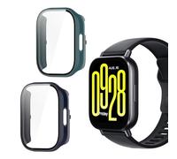 NEWZEROL 2 Piezas Fundas Compatibles para Xiaomi Redmi Watch 5 Active | Marco Protector de PC + Funda Protectora de Pantalla de Vidrio Templado - Azul/Verde