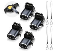 NEWZEROL 4 Pieza Adaptador de Carga USB C Hembra Compatibles para Garmin Fenix 8/8 Solar/7/6,Forerunner570/970/165,vivoactive 6/5/4s,Venu 4/3S/2S,Epix2, [con cordón] Reloj Adaptador de Cargador - Gris