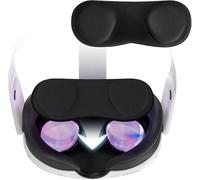NEWZEROL Cubierta Protectora de la Lente VR Cubierta a Prueba de Polvo Compatible para Quest 3s/Quest3/Quest/Quest 2/Pico 4, Funda Protectora Lavable - Negro