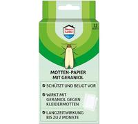 Nexa Lotte Papel de polilla con geraniol, 1 tira para 2 meses de protección contra polillas de la ropa, con aroma floral