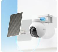 NexaCore EB8 Pro 4G - Kit de cámara 4K Pan Tilt con panel solar de 8 W, batería de 10400 mAh, Wi-Fi 6 y 4G, detección AI, visión nocturna a color, IP65