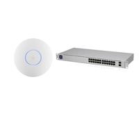 NexaCore - Pack Ubiquiti U6+ + UniFi Switch 24 - Punto de acceso WiFi 6 (1500 ft², 2x2 MIMO, 300+ clientes) + Switch 24 puertos Gigabit L2 con pantalla táctil de 1.3", 2X SFP, Rack 1U
