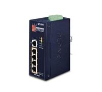 NexaCore Planet ISW-504PT - Interruptor industrial Poe+ de 5 puertos Fast Ethernet, 4 x 802.3at Poe+, DIN-Rail, IP40, -40 ~ 75 °C