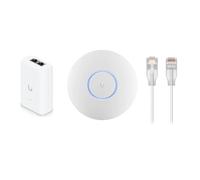 NexaCore Ubiquiti U6+ WiFi6 - Punto de acceso (1500 ft², 2 x 2 MIMO + adaptador PoE+ 30 W, 2 cables Etherlighting 2 m RJ45, red inalámbrica de alto rendimiento