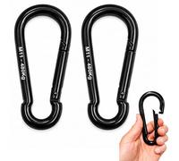 NEXAFIX Mosquetón Grande Acero Inoxidable 120 mm Pack 2-480 kg Negro