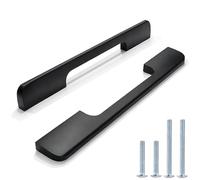 Nexafix Tiradores para Muebles Cocina - Pack 10 - Intereje 160mm - Barra Moderna Negro Mate Aluminio - Cajones Armarios Puertas Cómoda Baño Vestidor - 178mm