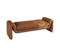 NexaGeniX Banco de Dormitorio Taburete de Cama Estilo Mediana Edad, Banco Largo for guardarropa, sofá for Dormitorio, Taburete Retro Simple Reposapiés para la Cama(Orange,Pequeño)