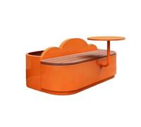NexaGeniX Banco Jardinera Taburete con Caja de Flores Cama Metal | Las cafeterías comerciales al aire libre de la calle exhiben asientos de ocio afuera(Orange,XL)