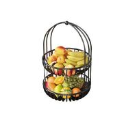 NexaGeniX Cesta de frutas for mesa centro, organizador aperitivos que mantiene las y verduras frescas Centro de mesa frutero(Negro,Pequeño)