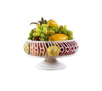 NexaGeniX Cesta de frutas, plato alto que mantiene las verduras frescas, bocadillos y dulces Centro de mesa frutero(Blanco)