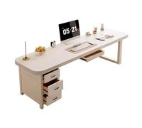 NexaGeniX Escritorio de Madera for PC con Espacio Almacenamiento, Escritorio Moderno for Oficina en casa Bandeja for Teclado y 3 cajones, Color Blanco Mesa para Oficina(140x70x75cm)